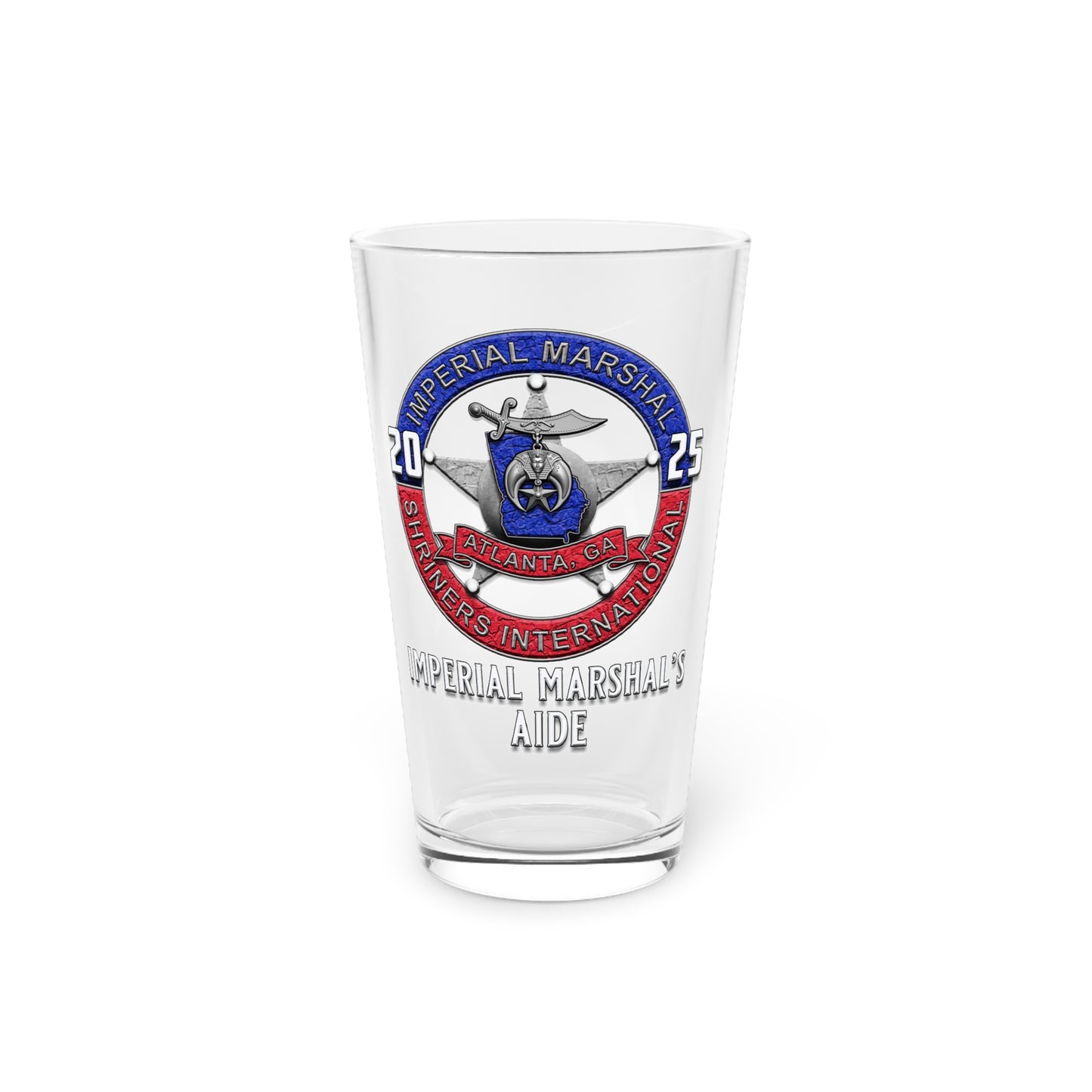 16oz Pint Glass - Imperial Marshal's Aid Beer Glass for Celebrations