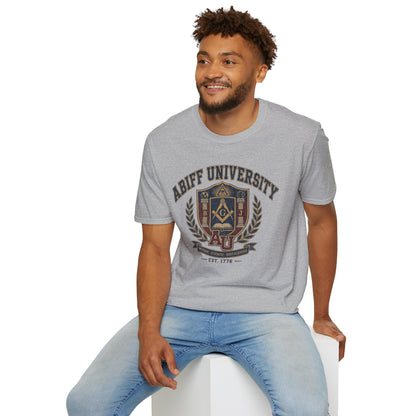 Abiff University Crest T-Shirt — Masonic Vintage College Tee
