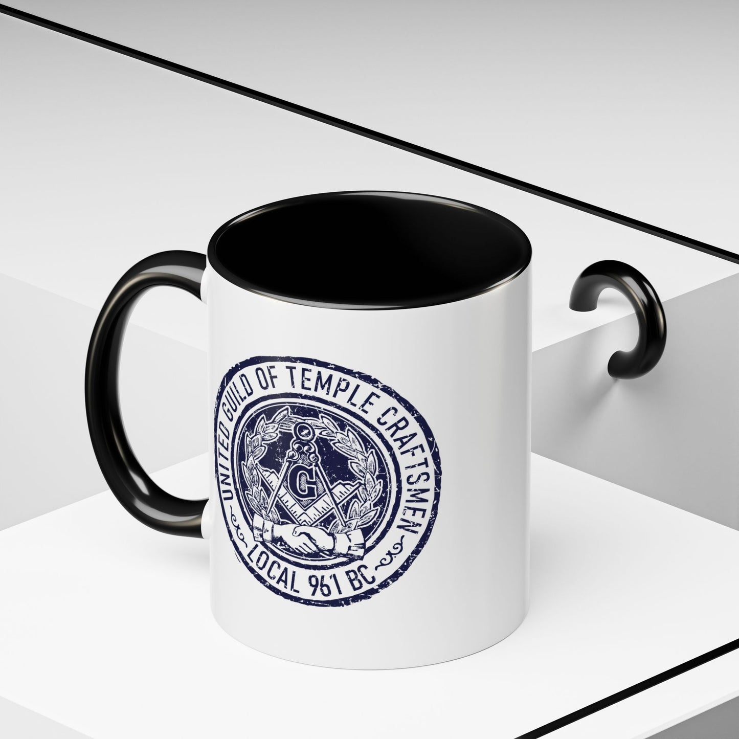 United Guild of Temple Craftsmen Accent Coffee Mug - Perfect Gift for Masons & Craft Enthusiasts
