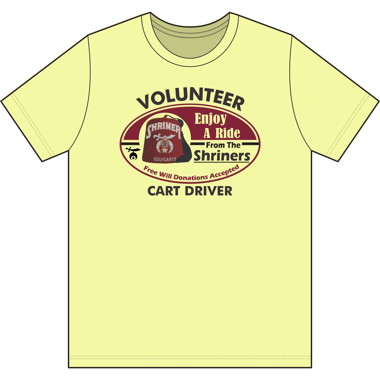 Volunteer Cart Driver T‑Shirt — "Enjoy A Ride From The Shriners" Driver Tee