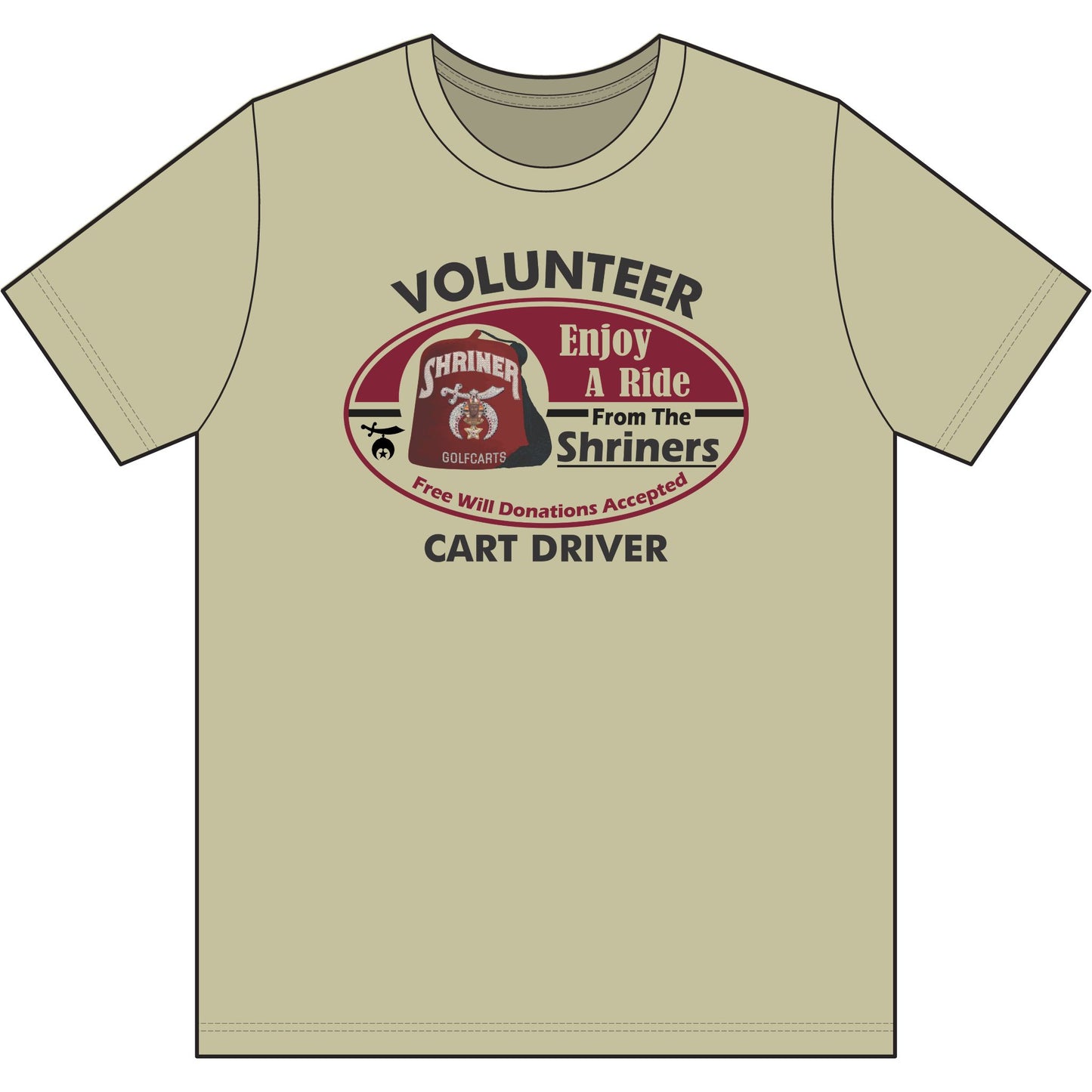 Volunteer Cart Driver T‑Shirt — "Enjoy A Ride From The Shriners" Driver Tee