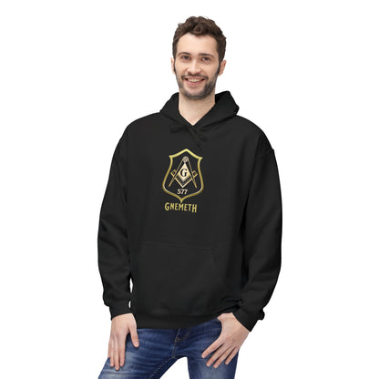 Gnemth Lodge Crest Design, Unisex Midweight Softstyle Fleece Hoodie -
