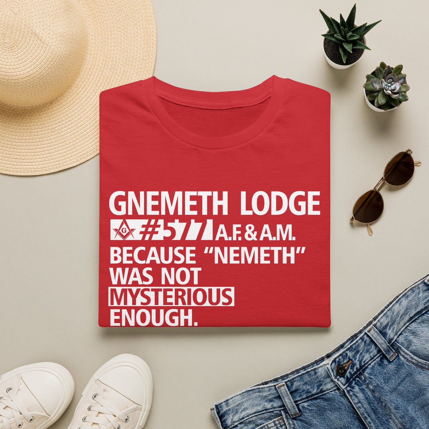 GNEMETH Lodge #5771 A.F. & A.M. T-Shirt — “Because ‘Nemeth’ Was Not Mysterious Enough”