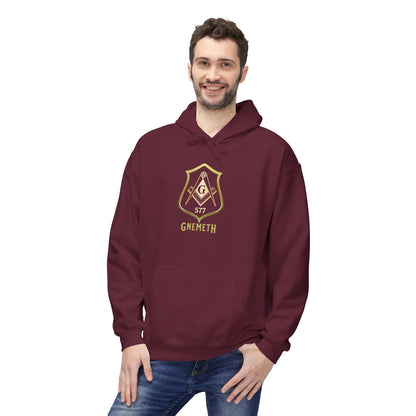 Gnemth Lodge Crest Design, Unisex Midweight Softstyle Fleece Hoodie -