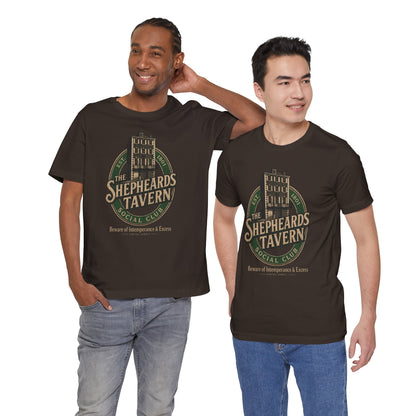 Shepheard's Tavern, Multi Valley, Vintage Pub Tee — 'Beware of Indiscretions & Excess' Logo Shirt