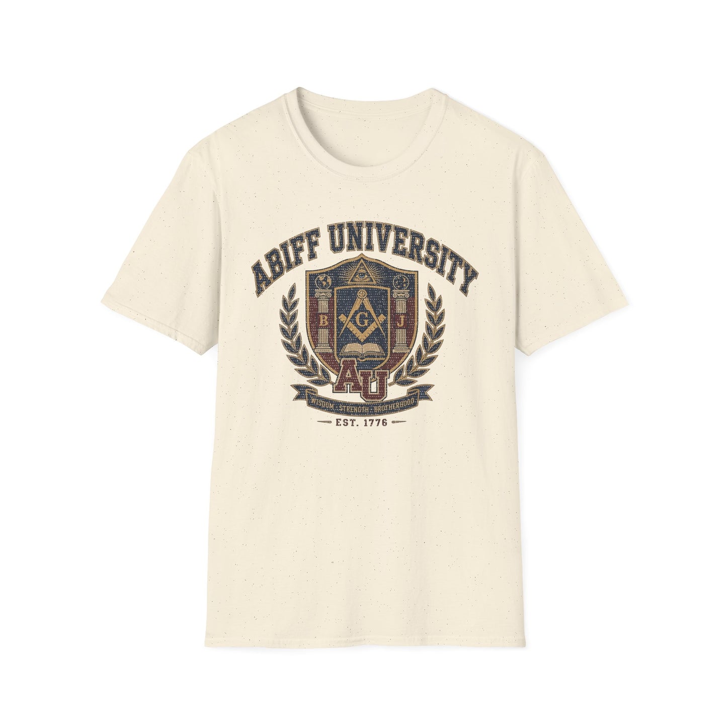 Abiff University Crest T-Shirt — Masonic Vintage College Tee