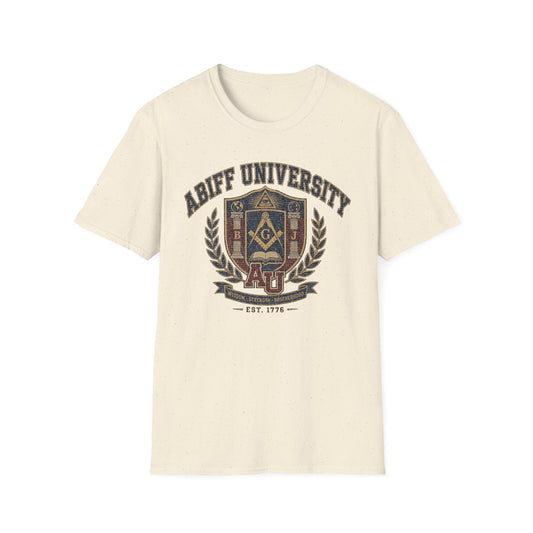 Abiff University Crest T-Shirt — Masonic Vintage College Tee