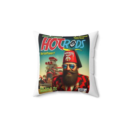 Hot Rods Spun Polyester Square Pillow