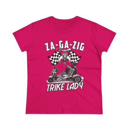 Trike Lady Graphic Tee - Fun Midweight Cotton T-Shirt for Trike Enthusiasts