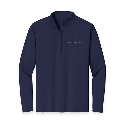 Lodge of Perfection, Embroidered Quarter-Zip Performance Pullover — Sport-Wick Stretch