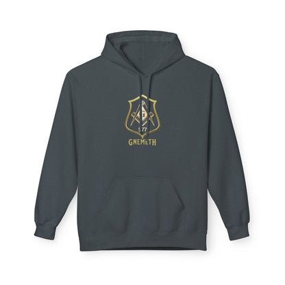 Gnemth Lodge Crest Design, Unisex Midweight Softstyle Fleece Hoodie -