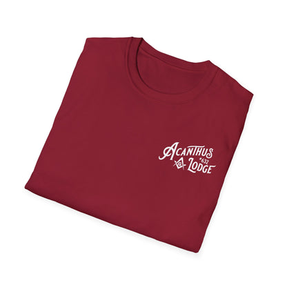 Acanthus Lodge #632 Left Chest logo. Unisex Softstyle T-Shirt
