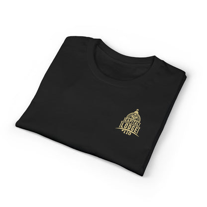 Capital Lodge Compass T-Shirt — "Meet Upon the Level, Part Upon the Square"