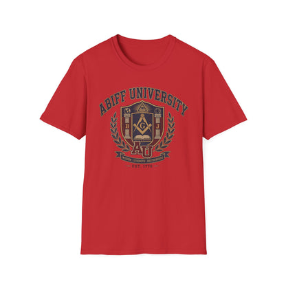 Abiff University Crest T-Shirt — Masonic Vintage College Tee