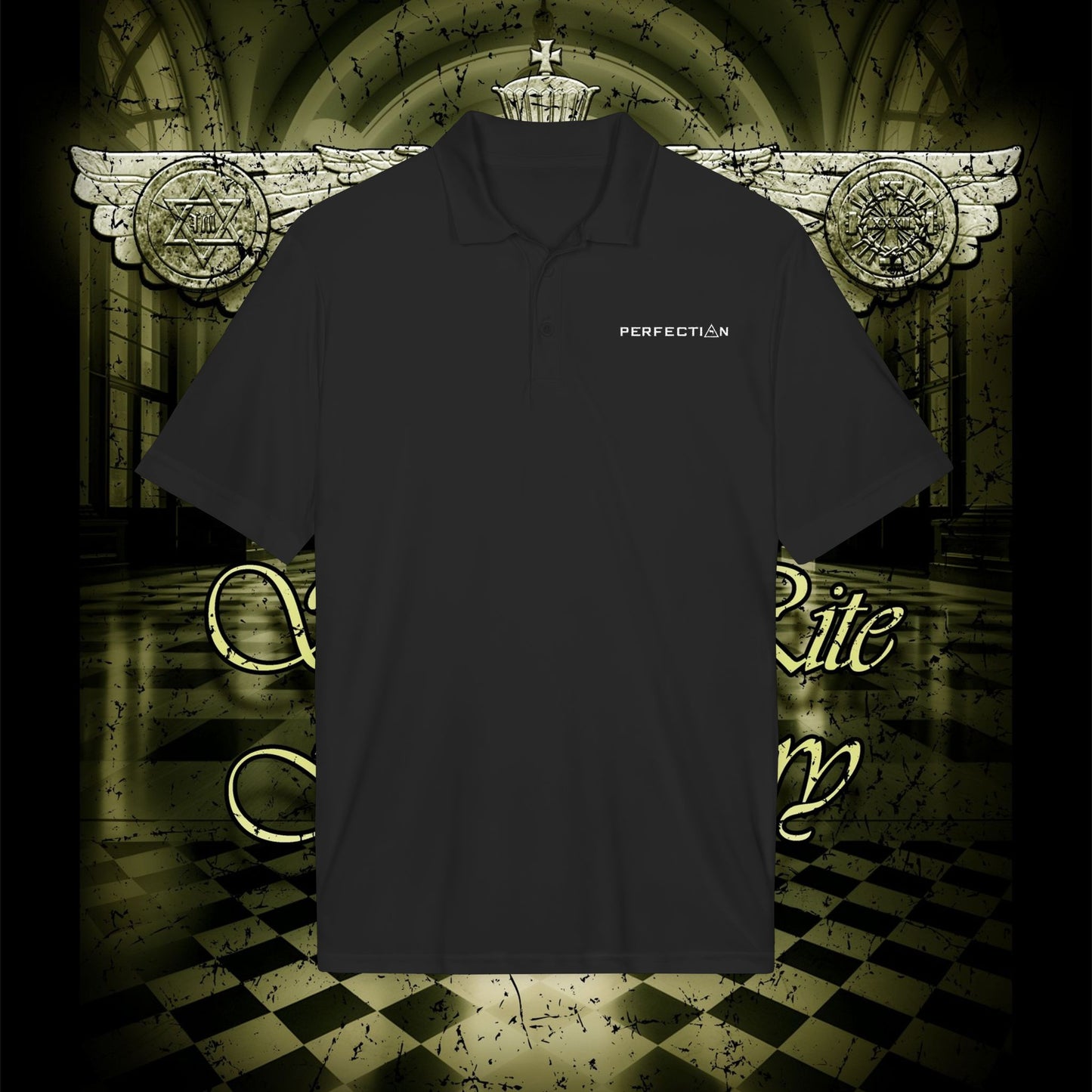 Lodge of Perfection Polo Shirt — DTF left chest logo