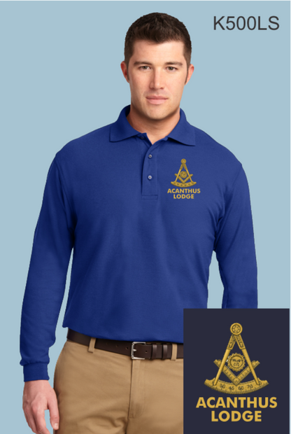 Acanthus PAST MASTER Long Sleeve POLO, K500LS Port Authority® Silk Touch™