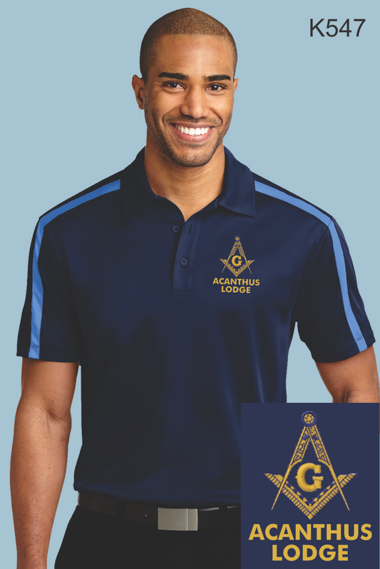 Master Mason Acanthus, Port Authority® Silk Touch™ Performance Colorblock Stripe Polo K547