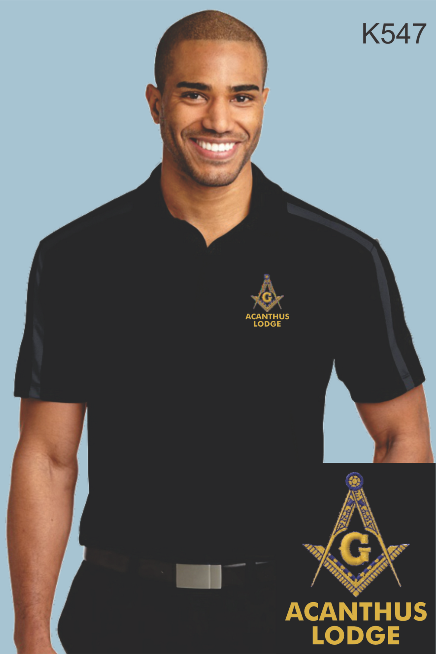 Master Mason Acanthus, Port Authority® Silk Touch™ Performance Colorblock Stripe Polo K547