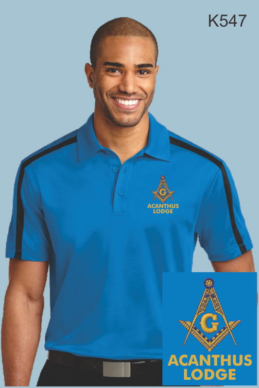 Master Mason Acanthus, Port Authority® Silk Touch™ Performance Colorblock Stripe Polo K547
